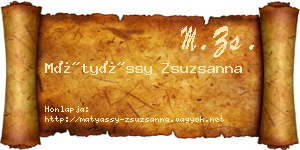 Mátyássy Zsuzsanna névjegykártya